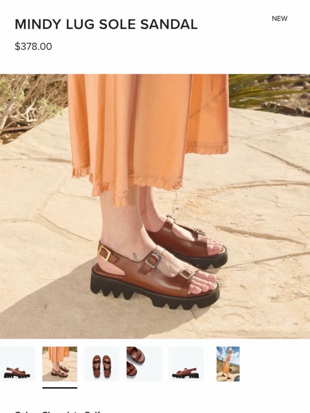 Freda Salvador Brown Leather Double-Buckle Slingback Sandals - Picture 3 of 4